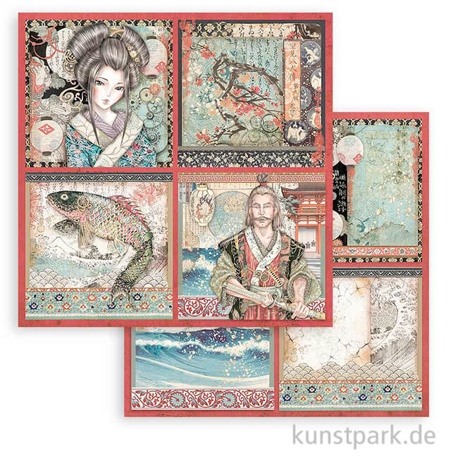 Artikelbild 1 des Artikels “Stamperia Scrappapier - Sir Vagabond in Japan 4 Cards, 30,5x30,5 cm “