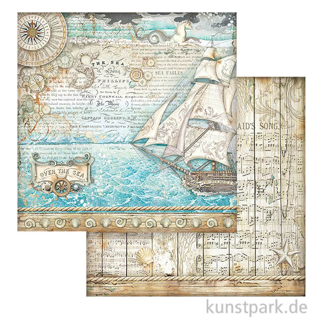 Artikelbild 1 des Artikels “Stamperia Scrappapier - Songs of the Sea Sailing Ship, 30,5 x 30,5 cm “