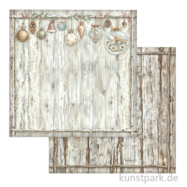 Artikelbild 1 des Artikels “Stamperia Scrappapier - White Christmas Wooden Pattern, 30,5 x 30,5 cm “