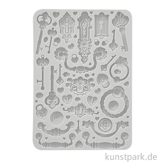 Artikelbild 1 des Artikels “Stamperia Silikon Gießform - Golden Harmony Keys Handles Locks, A5 “