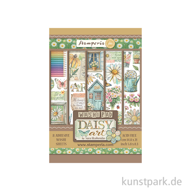 Artikelbild 1 des Artikels “Stamperia Washi Pad - Daisy Art, 8 Blatt, A5 “