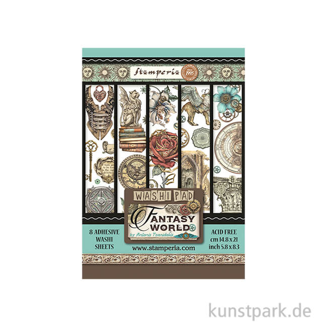 Artikelbild 1 des Artikels “Stamperia Washi Pad - Sir Vagabond in Fantasy World, 8 Blatt, A5 “