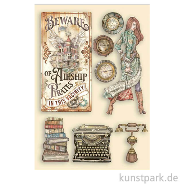 Artikelbild 1 des Artikels “Stamperia Wooden Shapes - Lady Vagabond Lifestyle Typing Writer, A5 “