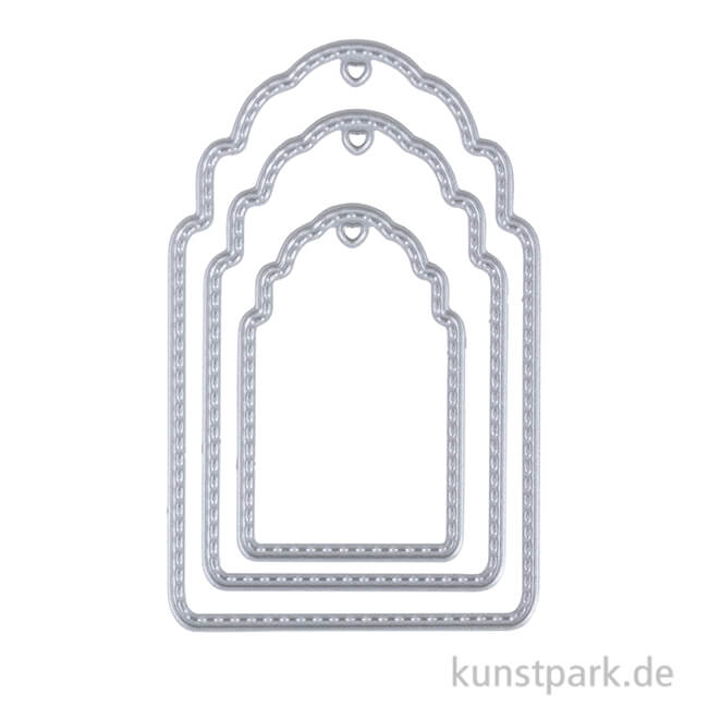 Artikelbild 1 des Artikels “Stanzschablonen Anhänger Steppnaht, 3,2-5,3 cm x 5,1-8,5 cm, 3er Set “