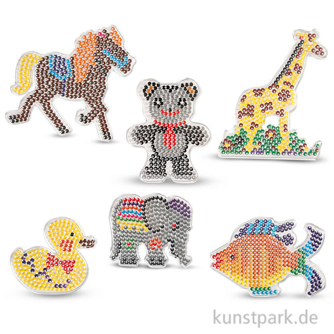 Artikelbild 1 des Artikels “Steckbrett für Bügelperlen - Tiere, 6 Stück sortiert “