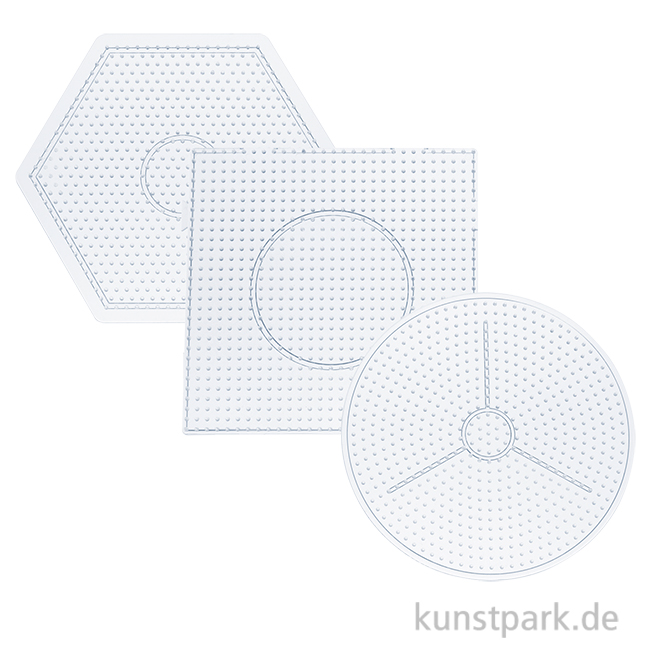 Artikelbild 1 des Artikels “Steckplatten-Set für Bügelperlen - Basic Groß, 3 Stück sortiert “