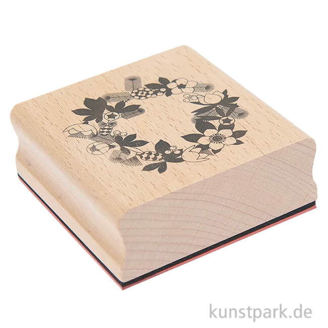 Artikelbild 1 des Artikels “Stempel aus Holz - Christmas Rocks, Kranz, 70 x 70 mm “
