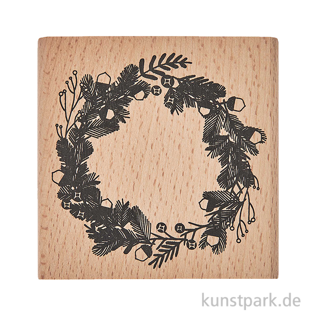 Artikelbild 1 des Artikels “Stempel aus Holz - Tannenkranz, 7 x 7 cm “