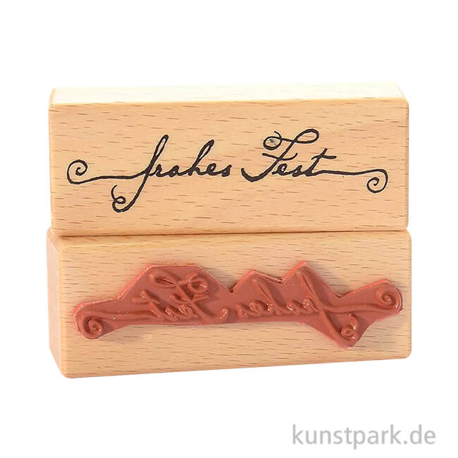 Artikelbild 1 des Artikels “Stempel - Frohes Fest mit Schnörkel, 3 x 8 cm “