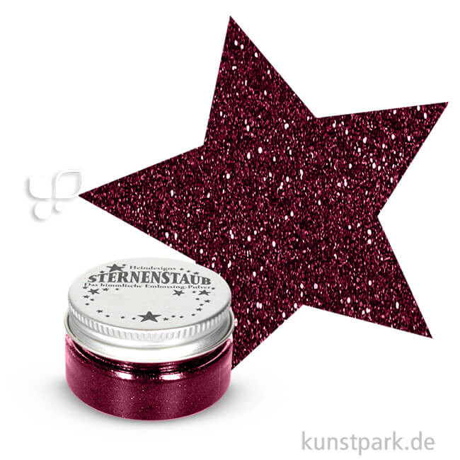 Artikelbild 1 des Artikels “Stempel Sternenstaub Embossing Pulver, 14 ml Dose | Weinrot Glitzer“
