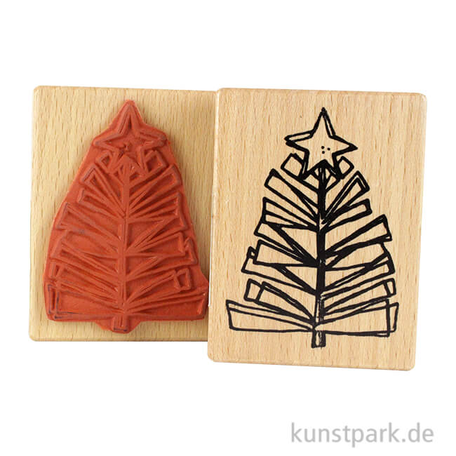Artikelbild 1 des Artikels “Stempel - Stilisierter Weihnachtsbaum mit Stern - 6x8 cm “