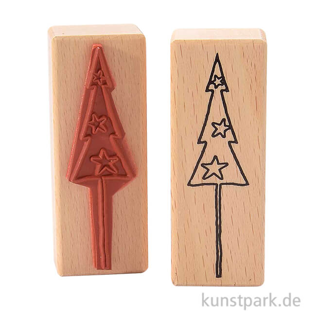 Artikelbild 1 des Artikels “Stempel - Tannenbaum mit Sternen Kontur, 3 x 8 cm “