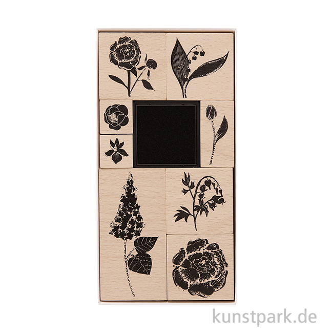 Artikelbild 1 des Artikels “Stempelset - Blumen, 9 Holzstempel + Stempelkissen “