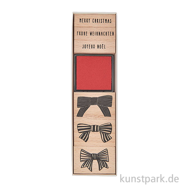 Artikelbild 1 des Artikels “Stempelset - Schleifen mit 6 Holzstempeln + Stempelkissen “