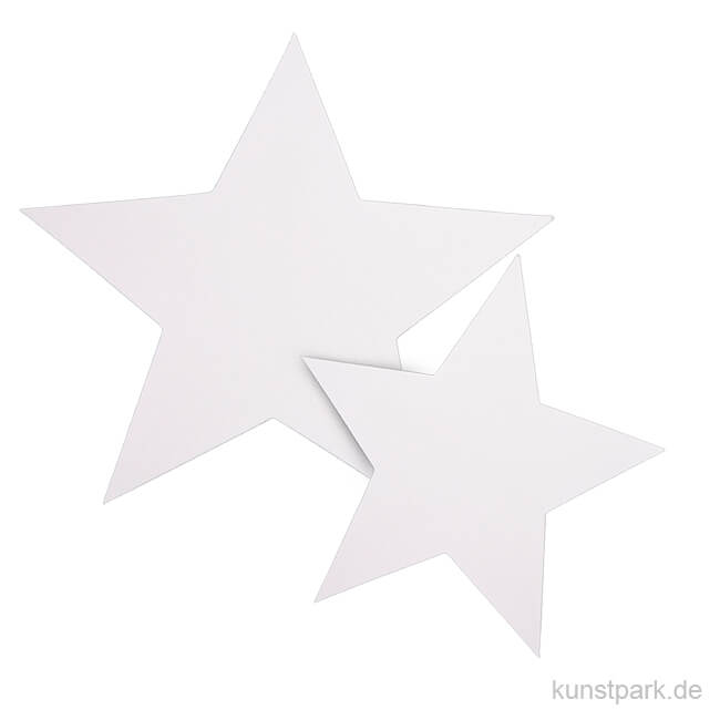 Artikelbild 1 des Artikels “Sterne aus Papier, zwei Größen 7-10 cm, ausgestanzt, 40 Stück, weiß “