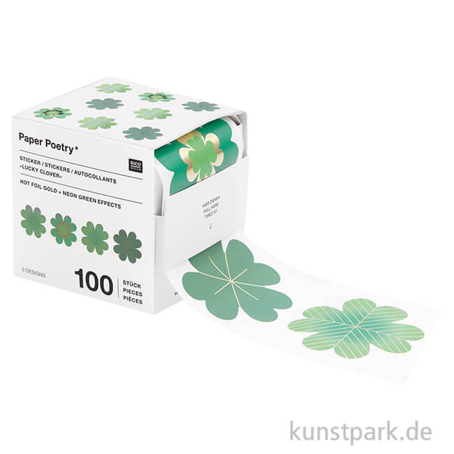 Artikelbild 1 des Artikels “Sticker - Glücksklee, Gold-Grün, 100 Aufkleber “