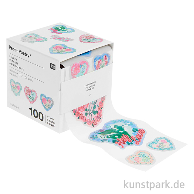 Artikelbild 1 des Artikels “Sticker - La Vie en Rose, Herzen, 100 Aufkleber “