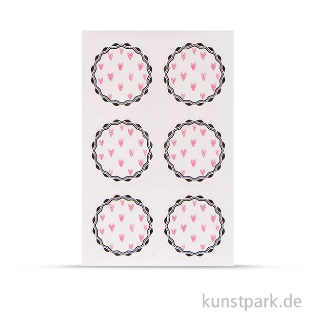 Artikelbild 1 des Artikels “Sticker - Rosa Herzen, 24 Stück sortiert “