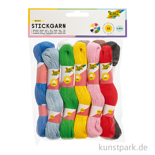 Artikelbild 1 des Artikels “Stickgarn Basic Set, 10 Stück à 40m, in 10 Farben sortiert “