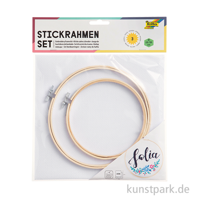 Artikelbild 1 des Artikels “Stickrahmen Set - 2 Holzrahmen + Aida-Stoff, 25 x 49 cm “