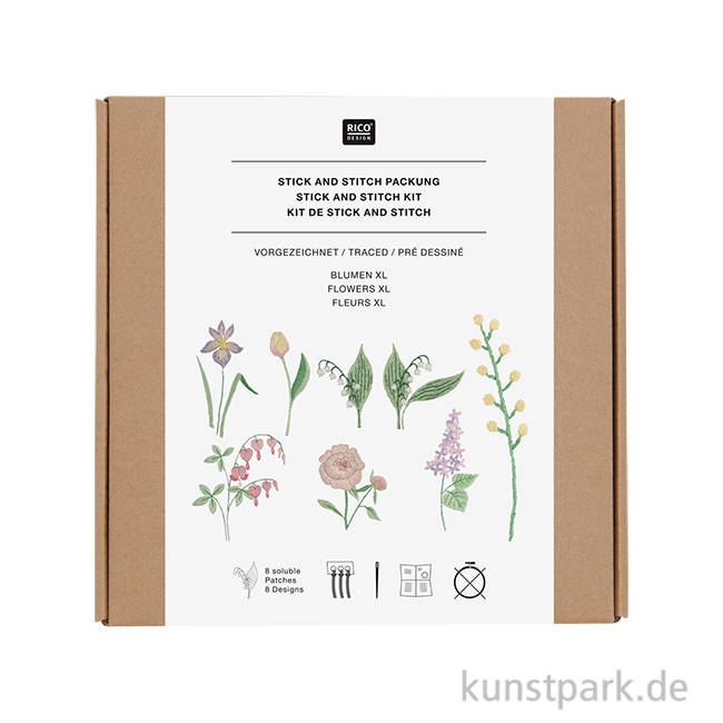 Artikelbild 1 des Artikels “Stickset - Blumen XL, 8 Designs, Stickvorlagen + Zubehör “