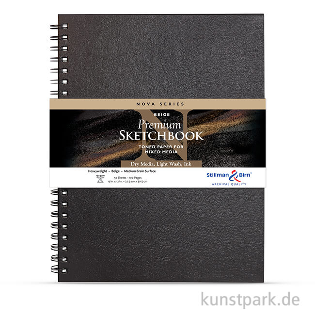 Artikelbild 1 des Artikels “Stillman & Birn Skizzenbuch NOVA Beige Spiral, 48 Blatt, 150g 22,9 x 30,5 cm“