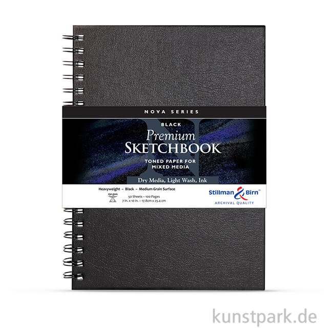 Artikelbild 1 des Artikels “Stillman & Birn Skizzenbuch NOVA Black Spiral, 50 Blatt, 150g “