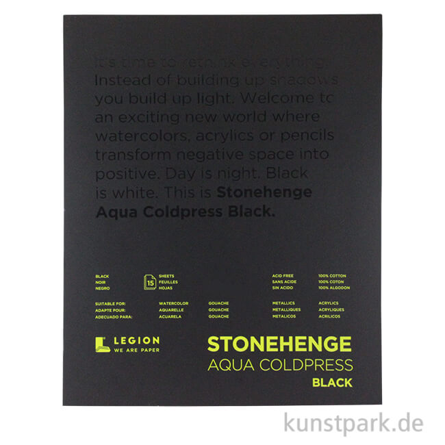 Artikelbild 1 des Artikels “Stonehenge Aqua BLACK Textured, Aquarellblock 300g “