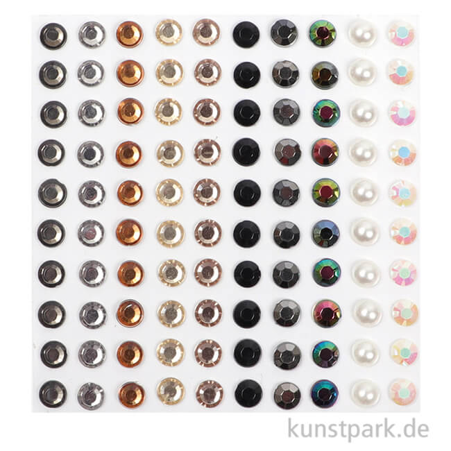 Artikelbild 1 des Artikels “Strasssteine selbstklebend, Metall- & Perlfarben, 5 mm, 100 Stück “