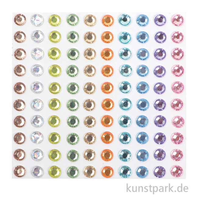 Artikelbild 1 des Artikels “Strasssteine selbstklebend, Pastellfarben, 5 mm, 100 Stück “