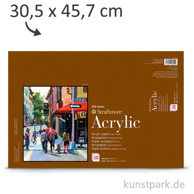 Artikelbild 1 des Artikels “Strathmore Artist Paper 400 - Acrylmalpapier, 10 Blatt, 400g 30,5 x 45,7 cm“