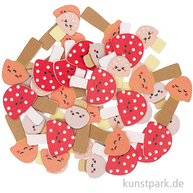 Artikelbild 1 des Artikels “Streudeko Pilze aus Holz, 48 Stück sortiert “