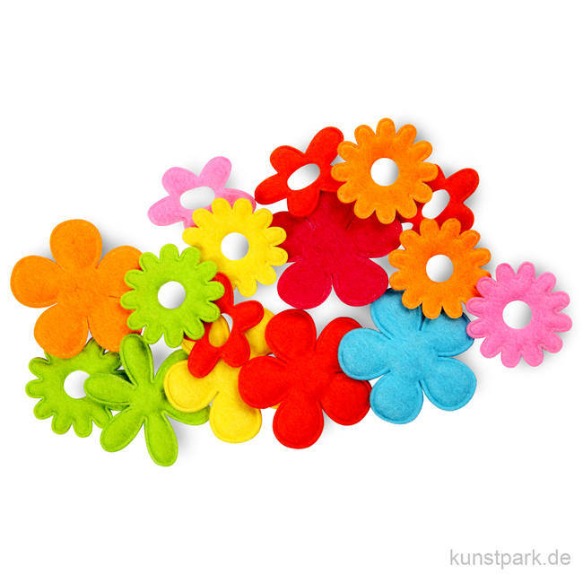 Artikelbild 1 des Artikels “Streudeko Blumen aus Filz, 100% Polyester, bis 35x45mm, 16 Stück “