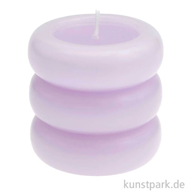 Artikelbild 1 des Artikels “Stumpenkerze - Ringe, Flieder, 7 x 7 cm “