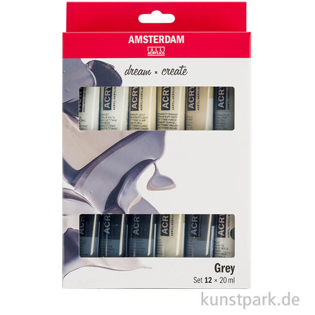 Artikelbild 1 des Artikels “Talens AMSTERDAM Acrylfarben Set mit 12 x 20 ml - Grautöne “