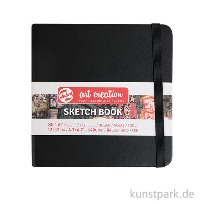 Artikelbild 1 des Artikels “Talens Art Creation - Skizzenbuch Schwarz, 80 Blatt, 140g 12 x 12 cm“