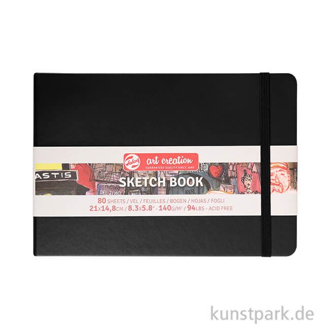 Artikelbild 1 des Artikels “Talens Art Creation - Skizzenbuch Schwarz, 80 Blatt, 140g 14,8 x 21 cm (A5)“