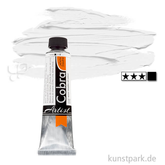 Artikelbild 1 des Artikels “Talens COBRA wassermischbare Ölfarben 40 ml | 118 Titanweiß (Leinöl)“