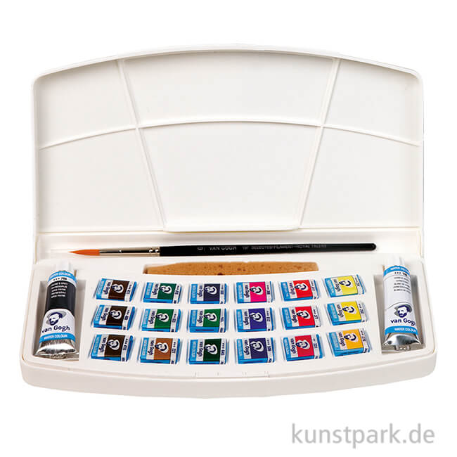 Artikelbild 1 des Artikels “Talens VAN GOGH Aquarell Kunststoffbox mit 18 halben Napf und Zubehör “