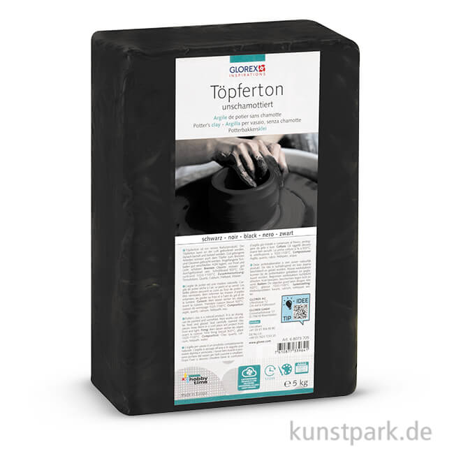 Artikelbild 1 des Artikels “Töpferton unschamottiert, 5kg, schwarz “