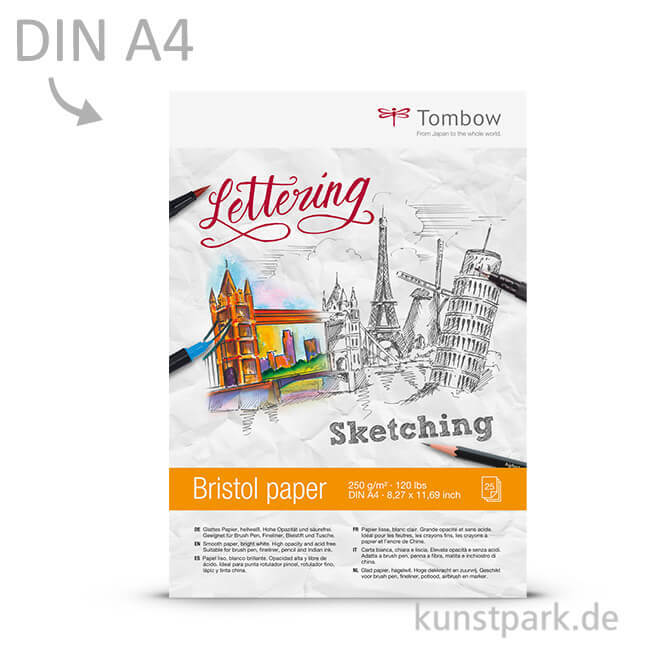 Artikelbild 1 des Artikels “Tombow Zeichenblock Bristol, 25 Blatt, 250g, DIN A4 “