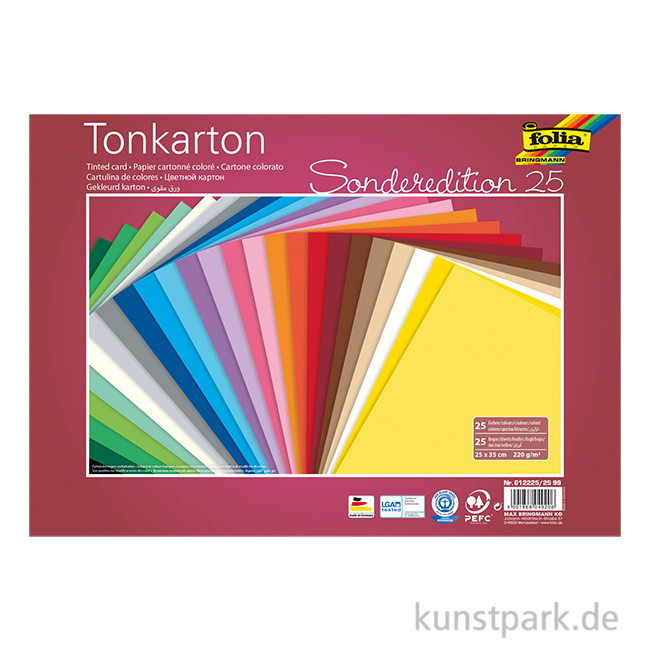 Artikelbild 1 des Artikels “Tonkarton 25 x 35 cm, 25 Bogen farbig sortiert, 220g/m² “