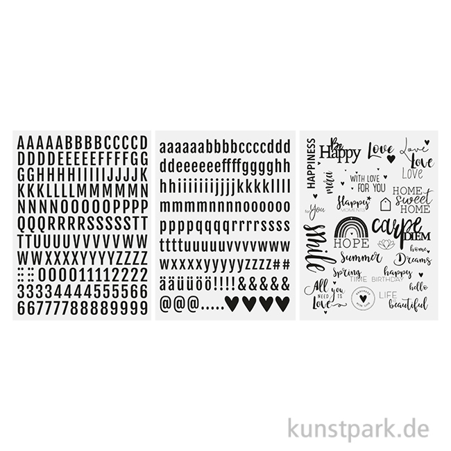 Artikelbild 1 des Artikels “Transfer Rub On 3D -  ABC, Words, verschiedene Designs, 3 Bogen “