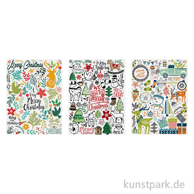 Artikelbild 1 des Artikels “Transfer Rub On - Xmas, verschiedene Designs, 3 Bogen “