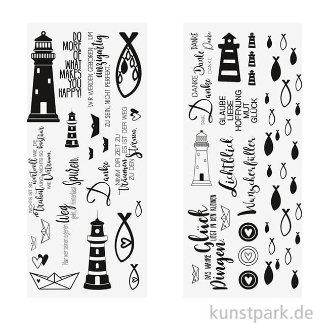 Artikelbild 1 des Artikels “Transferfolie Fische, Boote, Leuchtturm, verschiedene Designs, 2 Bogen “