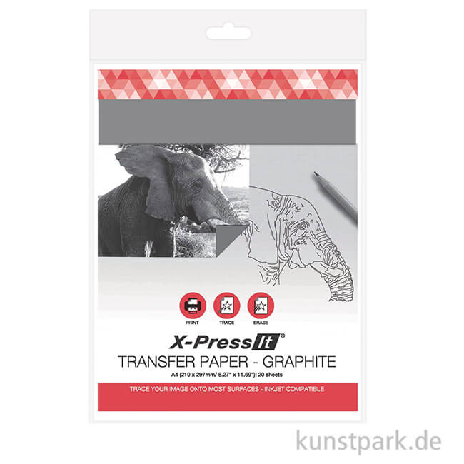 Artikelbild 1 des Artikels “transotype X-Press It Transferpapier Graphit, bedruckbar, 20 Blatt, A4 “