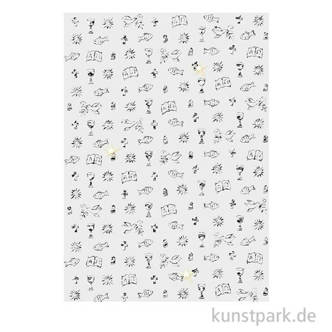 Artikelbild 1 des Artikels “Transparentpapier Silver Style, Christliche Symbole, A4, 5 Blatt, 115g “
