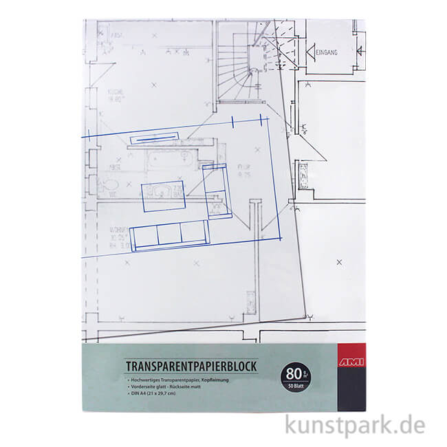 Artikelbild 1 des Artikels “Transparentpapierblock, 50 Blatt, 80 g DIN A2“