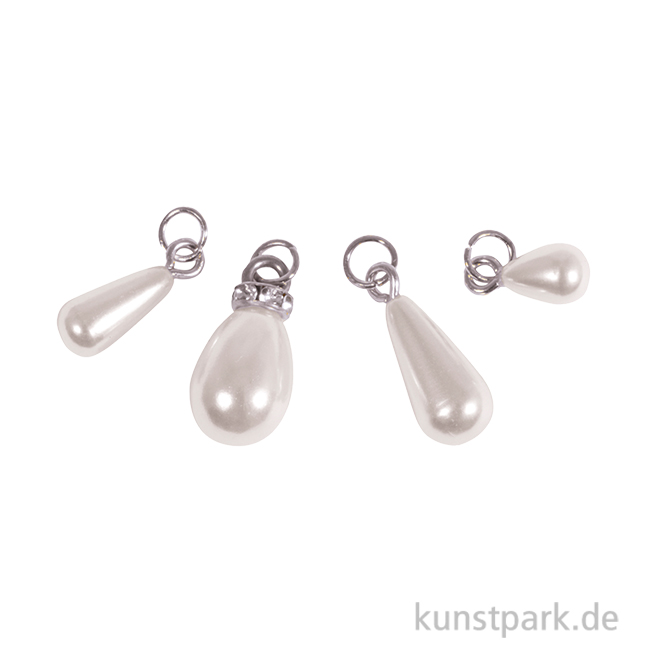 Artikelbild 1 des Artikels “Tropfen Charms, Silber, 6x8+6x12+8x16+10x14 mm, 4 Stück “