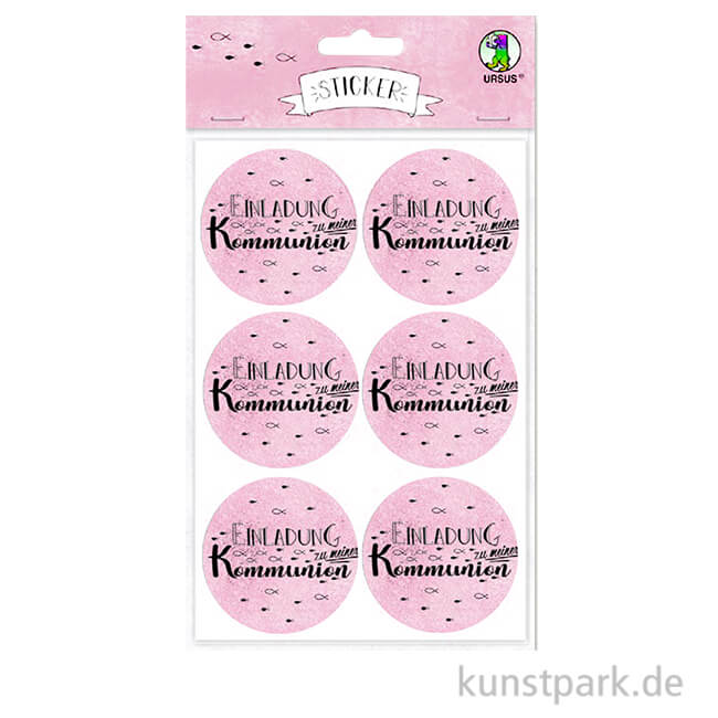 Artikelbild 1 des Artikels “Sticker - Einladung zu meiner Kommunion, Rosa, 24 Stück “